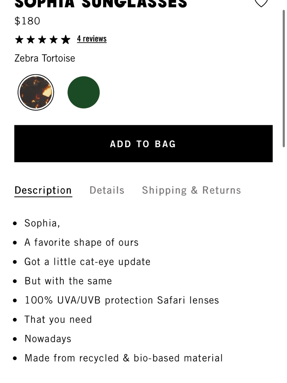 Clare V Sophia sunglasses - Zebra Tortoise NWT $180 - Picture 5 of 13